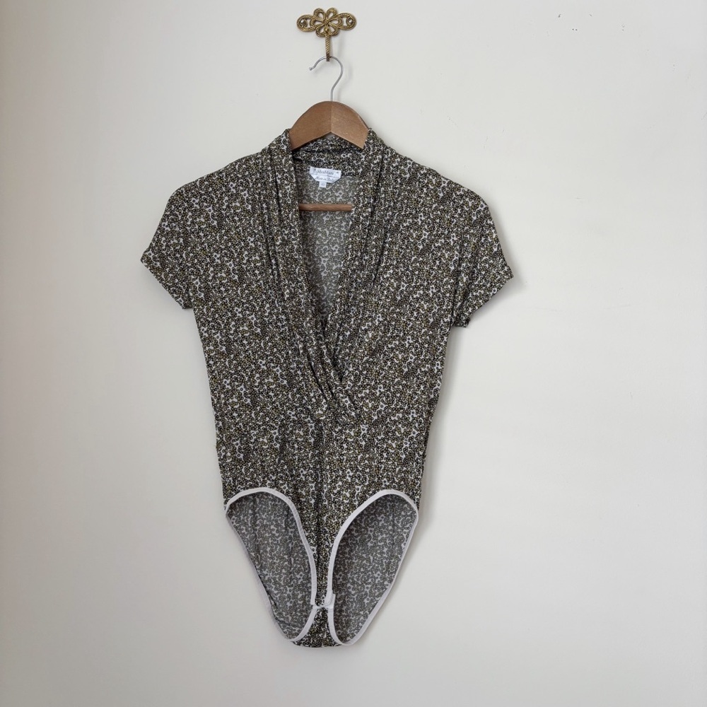 Max Mara Surplice Short Sleeve Bodysuit Sz 40 US 4 Quiet Luxury